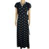 10-5311.jpg Eva Mendes NY & Co Maxi Wrap tie Dress M Black White Polka dot Flutter Sleeves