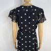 10-5317.jpg Eva Mendes NY & Co Maxi Wrap tie Dress M Black White Polka dot Flutter Sleeves
