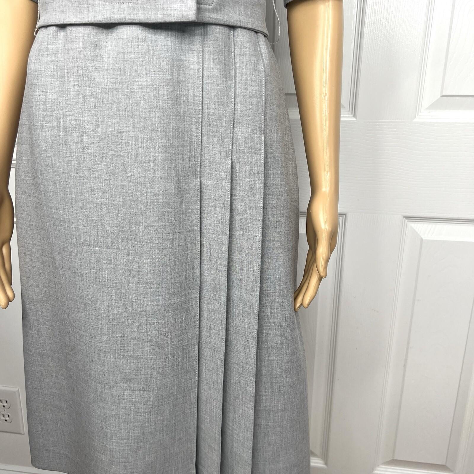 Adolfo Dominguez Polyester Viscose Stretch Dress Size 4 EU38 Light Gray Belted