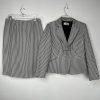 10-534.jpg Kasper Polyester Skirt Suit 10 Black White Houndstooth Office Sleek Look 2PC