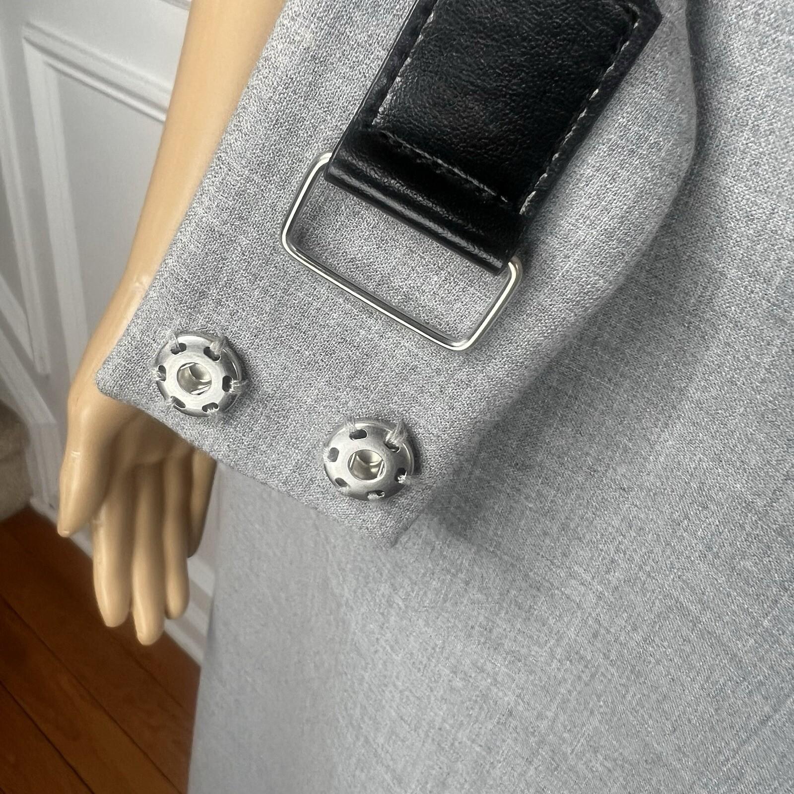Adolfo Dominguez Polyester Viscose Stretch Dress Size 4 EU38 Light Gray Belted