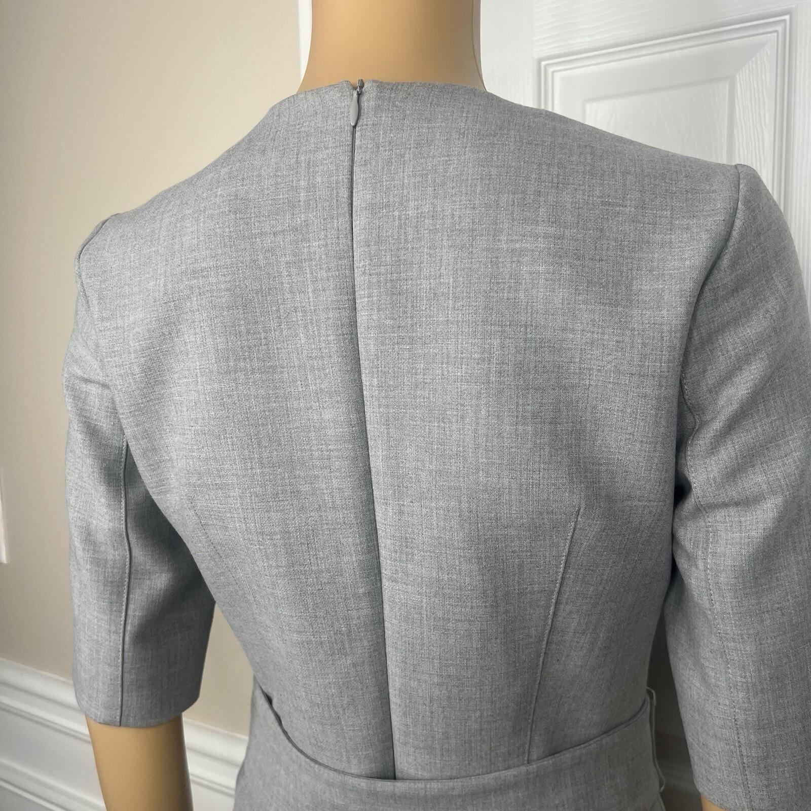 Adolfo Dominguez Polyester Viscose Stretch Dress Size 4 EU38 Light Gray Belted