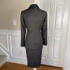 Larry Levine Polyester Rayon Stretch Suit Skirt Size 8 Brown Striped Pant 2PC