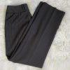 Larry Levine Polyester Rayon Stretch Suit Skirt Size 8 Brown Striped Pant 2PC