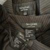 Larry Levine Polyester Rayon Stretch Suit Skirt Size 8 Brown Striped Pant 2PC