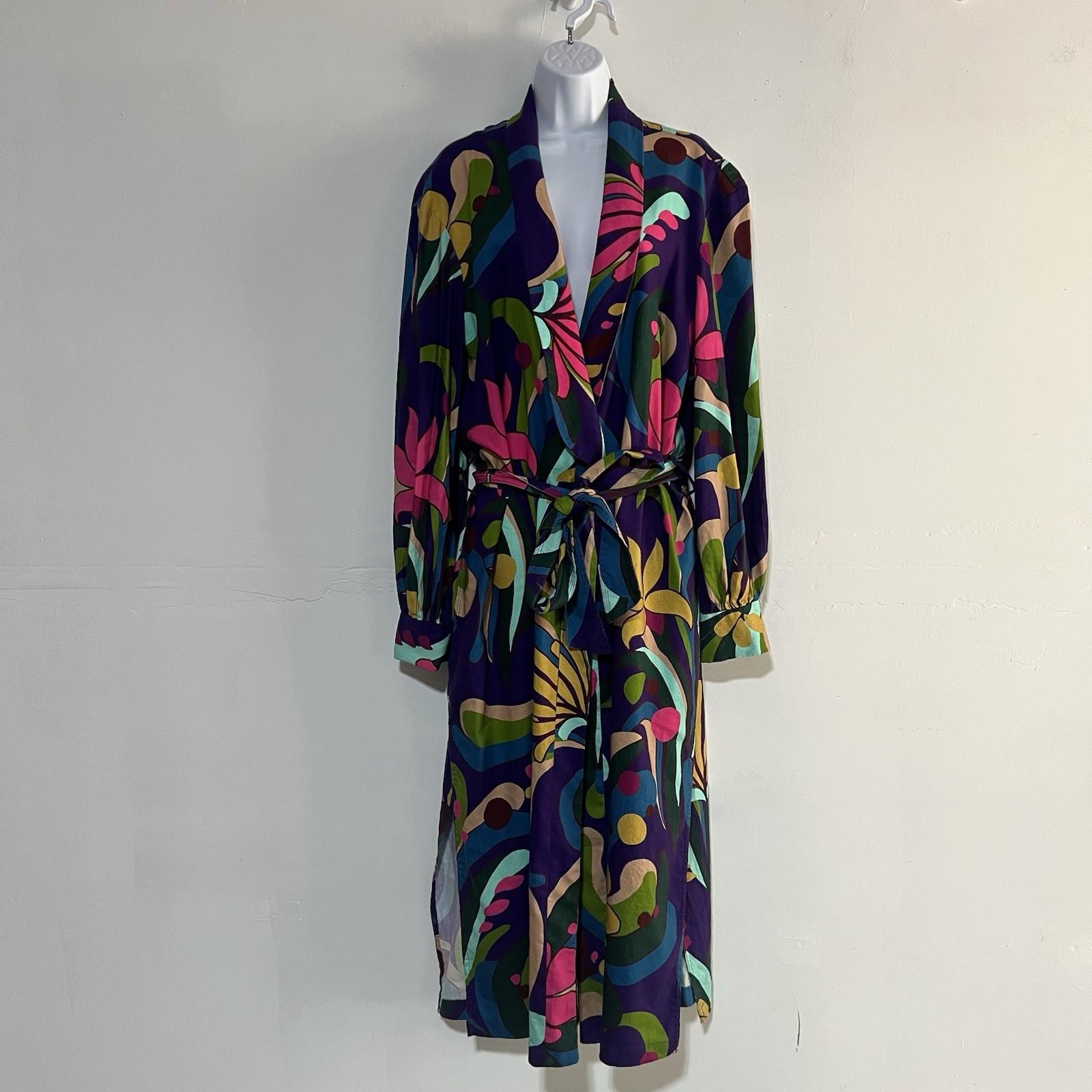 INC International Concepts Vtg Floral Linen Overlay Dress XL Boho Spring Layer