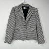 10-537.jpg Kasper Polyester Skirt Suit 10 Black White Houndstooth Office Sleek Look 2PC