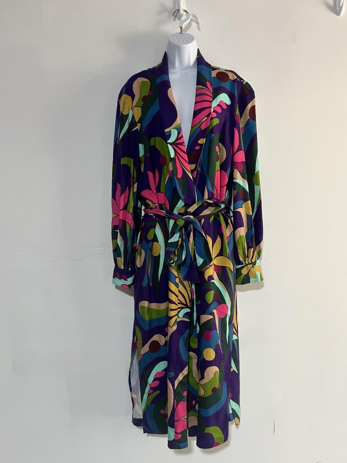 INC International Concepts Vtg Floral Linen Overlay Dress XL Boho Spring Layer