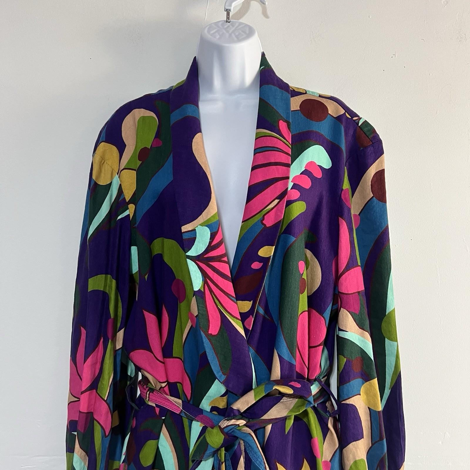 INC International Concepts Vtg Floral Linen Overlay Dress XL Boho Spring Layer