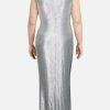 Lauren Ralph Lauren Evening Gown 14 Silver Metallic Embellished Quiet Luxury