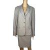 John Meyer Polyester Skirt Suit Size 14 Sand Lined Notch Collar 2PC Business New