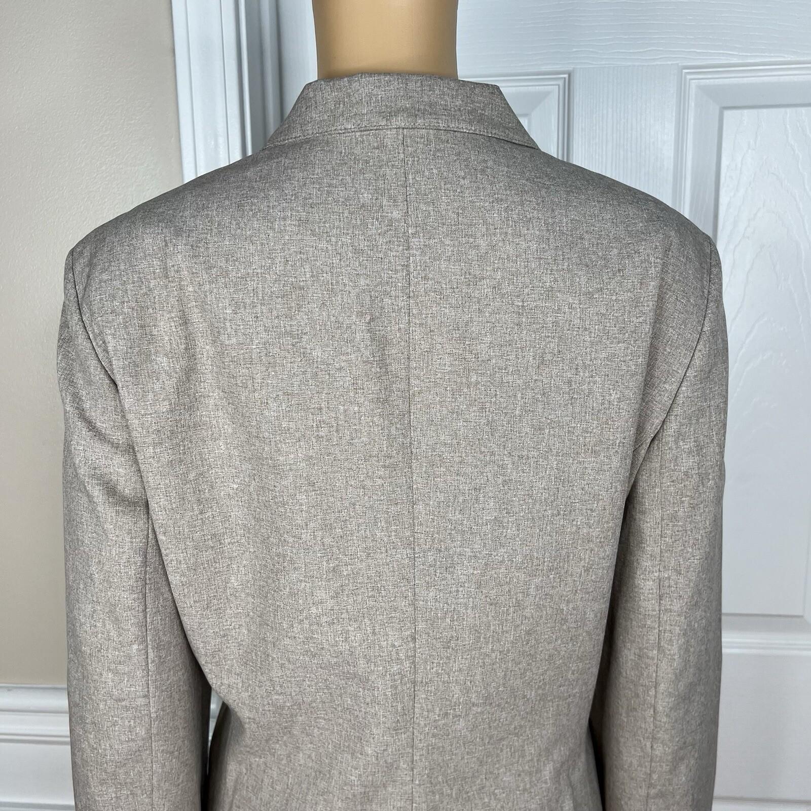 John Meyer Polyester Skirt Suit Size 14 Sand Lined Notch Collar 2PC Business New
