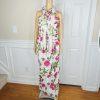Miss Elliette Vtg Dress Shawl Size 10 Wrap Floral Spaghetti Straps Pleated Maxi