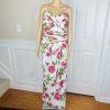 Miss Elliette Vtg Dress Shawl Size 10 Wrap Floral Spaghetti Straps Pleated Maxi
