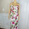 Miss Elliette Vtg Dress Shawl Size 10 Wrap Floral Spaghetti Straps Pleated Maxi