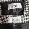 10-542.jpg Kasper Polyester Skirt Suit 10 Black White Houndstooth Office Sleek Look 2PC