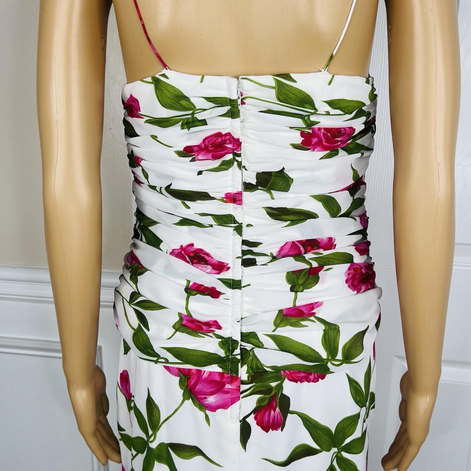 Miss Elliette Vtg Dress Shawl Size 10 Wrap Floral Spaghetti Straps Pleated Maxi