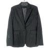 BCBGMaxazria Wool Blazer Size L gray Striped Career Quiet Luxury Peak Collar
