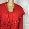 Milano Polyester Skirt Suit 18W Red Beaded Elegant Stand Up Collar 2PC New