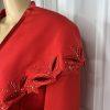 Milano Polyester Skirt Suit 18W Red Beaded Elegant Stand Up Collar 2PC New