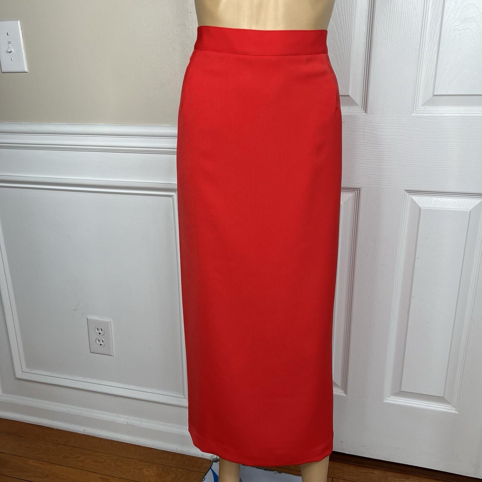 Milano Polyester Skirt Suit 18W Red Beaded Elegant Stand Up Collar 2PC New