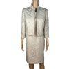 Evan Picone Women 2PC Polyester Dress Suit Size 10P Beige Stand Up Collar Lined
