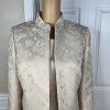 Evan Picone Women 2PC Polyester Dress Suit Size 10P Beige Stand Up Collar Lined