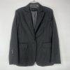 BCBGMaxazria Wool Blazer Size L gray Striped Career Quiet Luxury Peak Collar