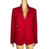 Tahari Women Polyester Stretch Blazer Size 8 Red lined Stand Up Collar Career