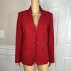 Tahari Women Polyester Stretch Blazer Size 8 Red lined Stand Up Collar Career