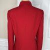 Tahari Women Polyester Stretch Blazer Size 8 Red lined Stand Up Collar Career