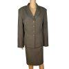 Le Suit Polyester Skirt Suit Size 16 Deep Green Lined Peak Collar Cocktail 2PC