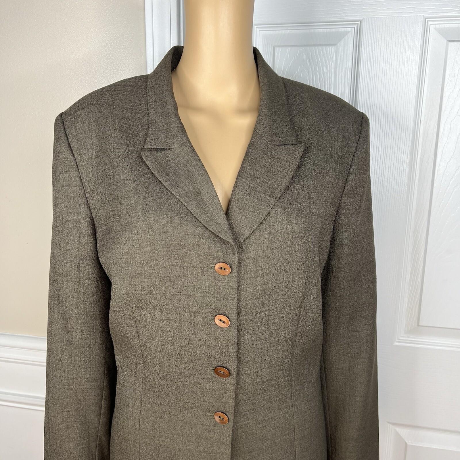 Le Suit Polyester Skirt Suit Size 16 Deep Green Lined Peak Collar Cocktail 2PC