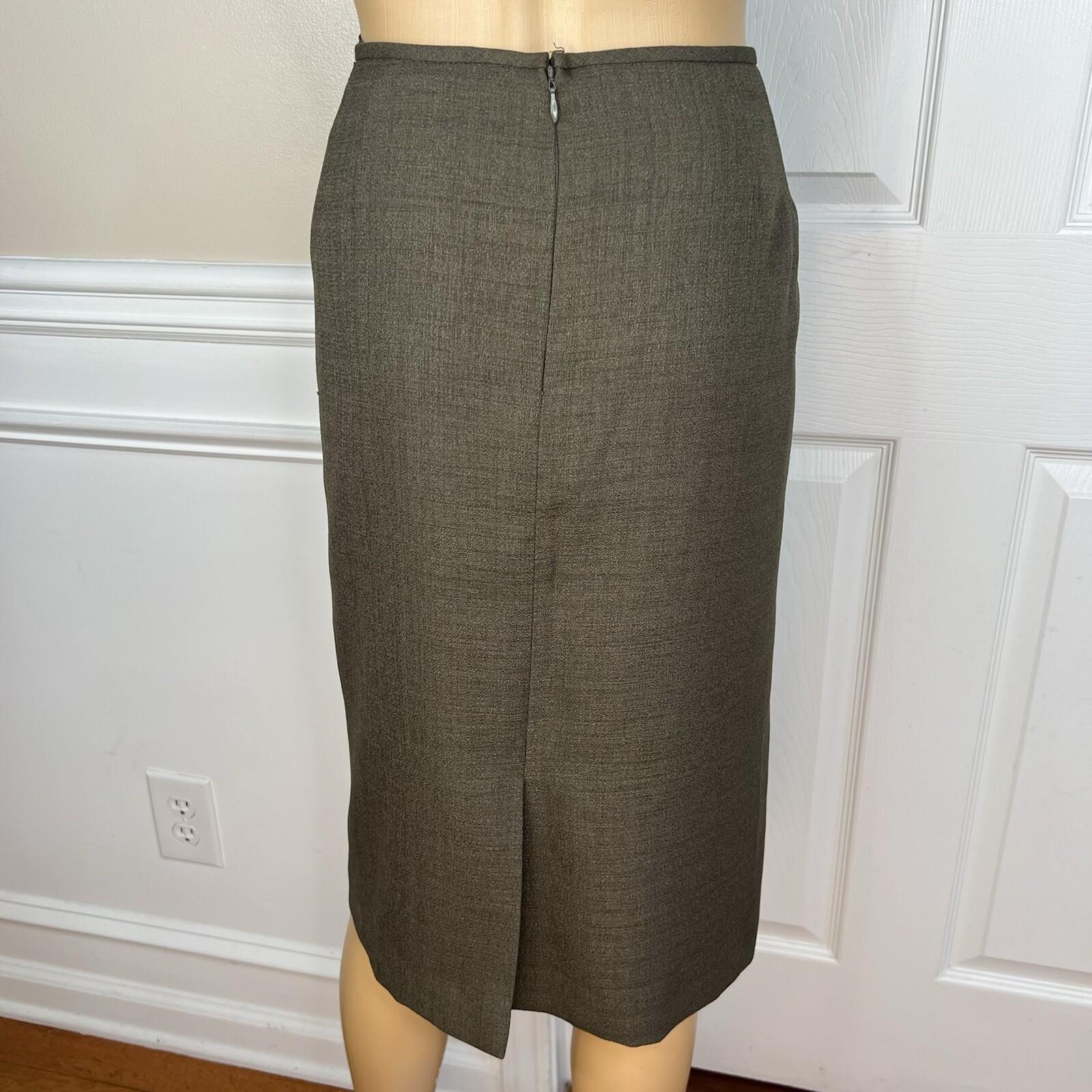 Le Suit Polyester Skirt Suit Size 16 Deep Green Lined Peak Collar Cocktail 2PC