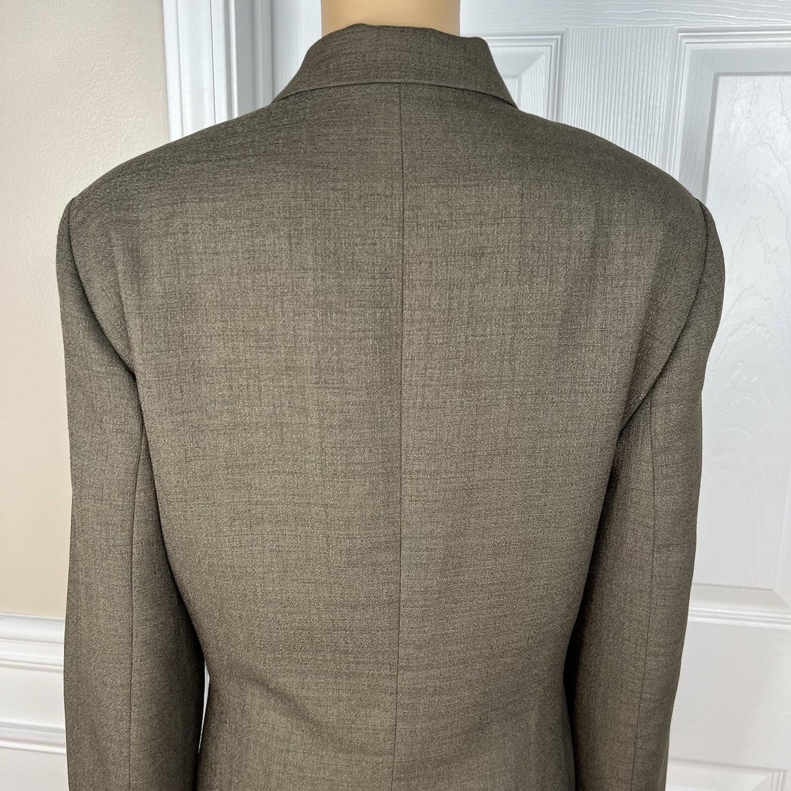 Le Suit Polyester Skirt Suit Size 16 Deep Green Lined Peak Collar Cocktail 2PC