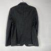 BCBGMaxazria Wool Blazer Size L gray Striped Career Quiet Luxury Peak Collar