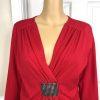 Design Options by PHILIP & JANE GORDON Red Beaded 3/4 Sleeves Top Size M