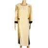 New ISAAC TAMARI Women Gold Brown Beaded Polyester Shiny Collarless Dress SZ 18