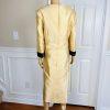New ISAAC TAMARI Women Gold Brown Beaded Polyester Shiny Collarless Dress SZ 18