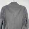 BCBGMaxazria Wool Blazer Size L gray Striped Career Quiet Luxury Peak Collar