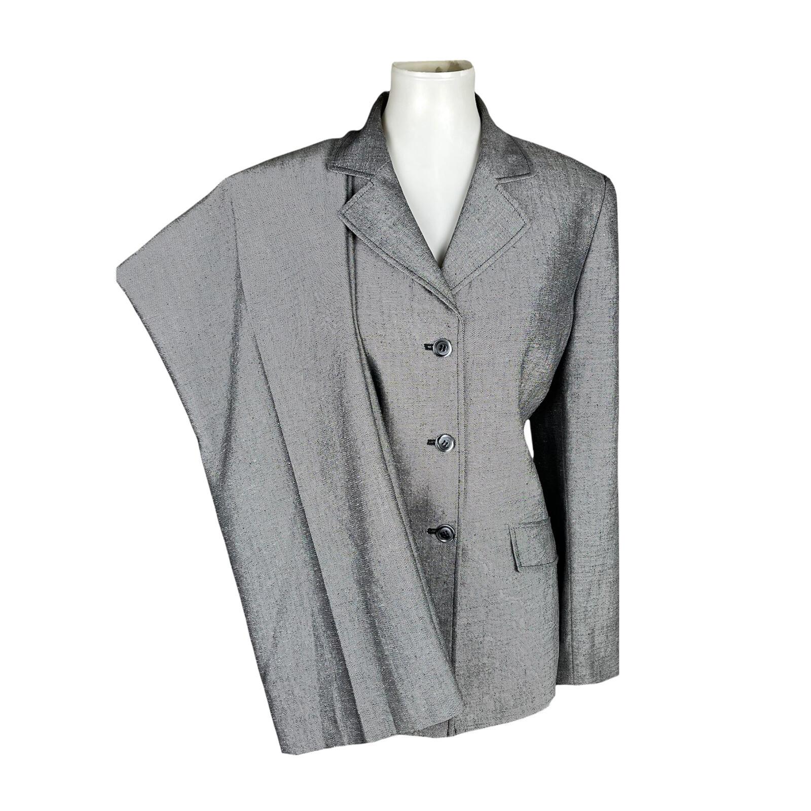 COLLECTIONS FOR LE SUIT 2PC Gray Polyester Lined Pant (Size 10) Suit (Size 12)