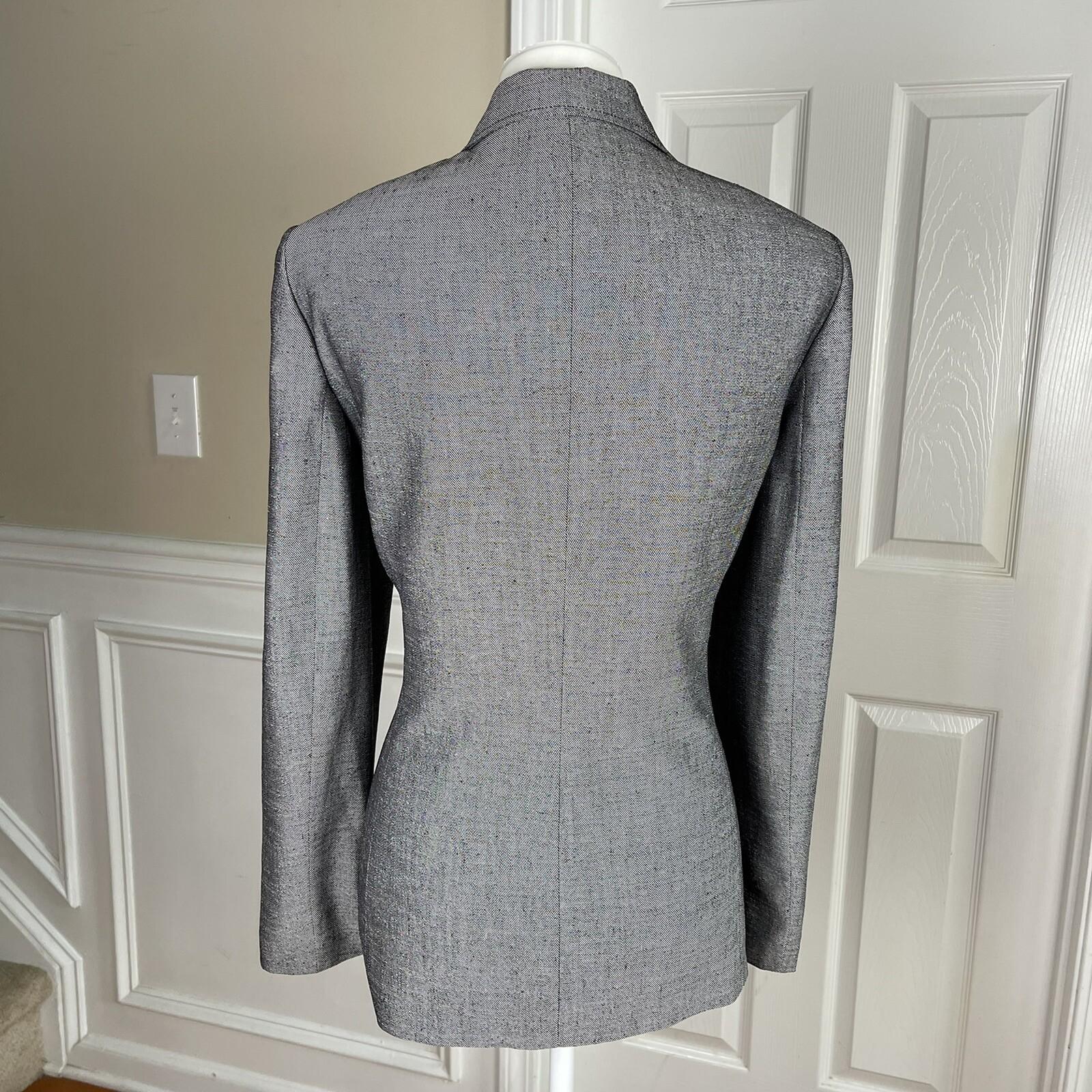COLLECTIONS FOR LE SUIT 2PC Gray Polyester Lined Pant (Size 10) Suit (Size 12)