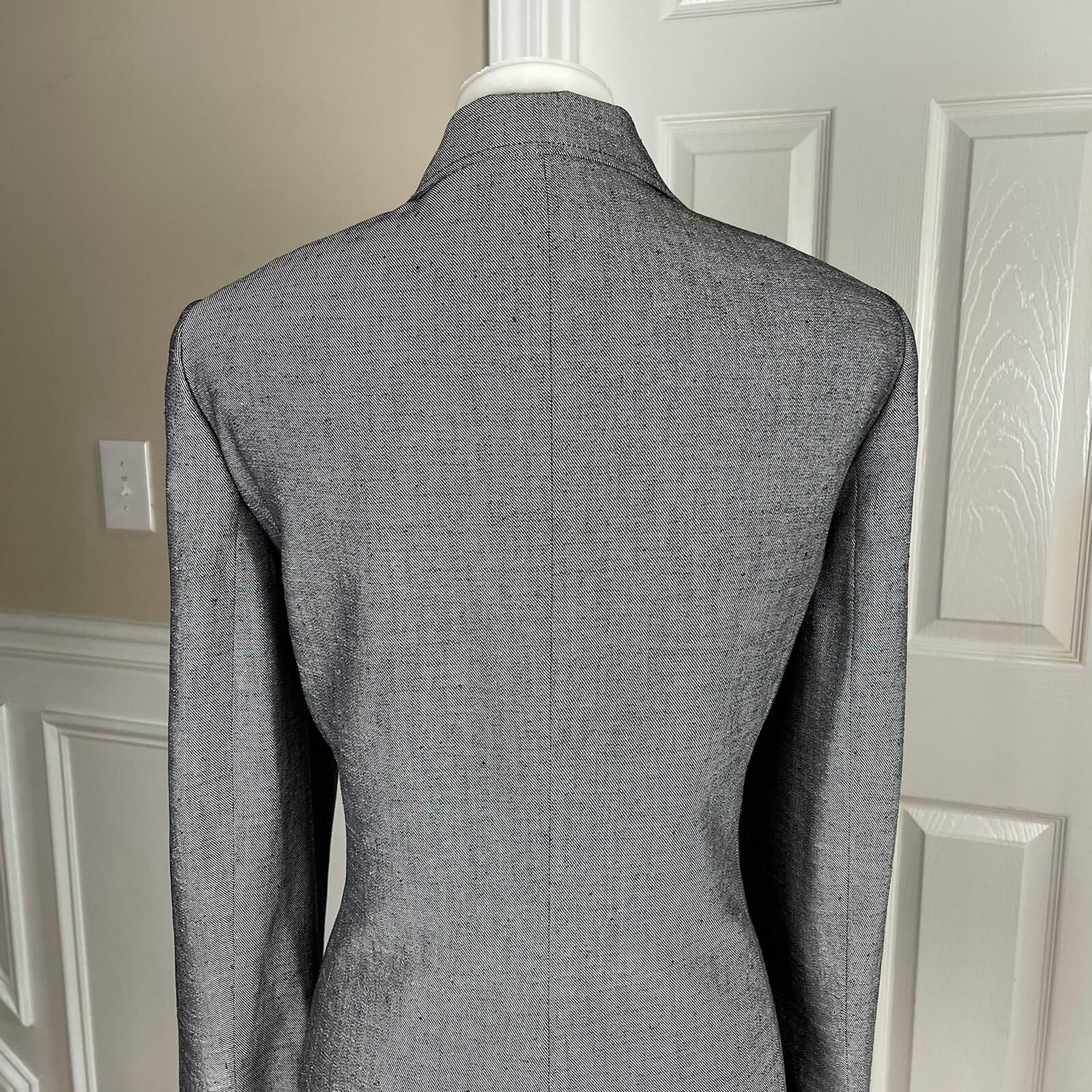 COLLECTIONS FOR LE SUIT 2PC Gray Polyester Lined Pant (Size 10) Suit (Size 12)