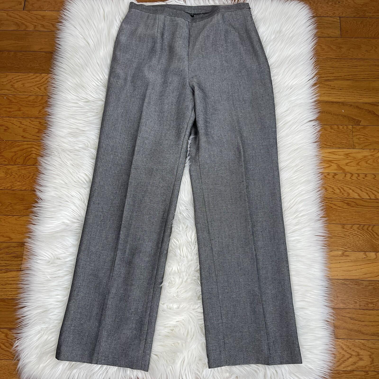 COLLECTIONS FOR LE SUIT 2PC Gray Polyester Lined Pant (Size 10) Suit (Size 12)