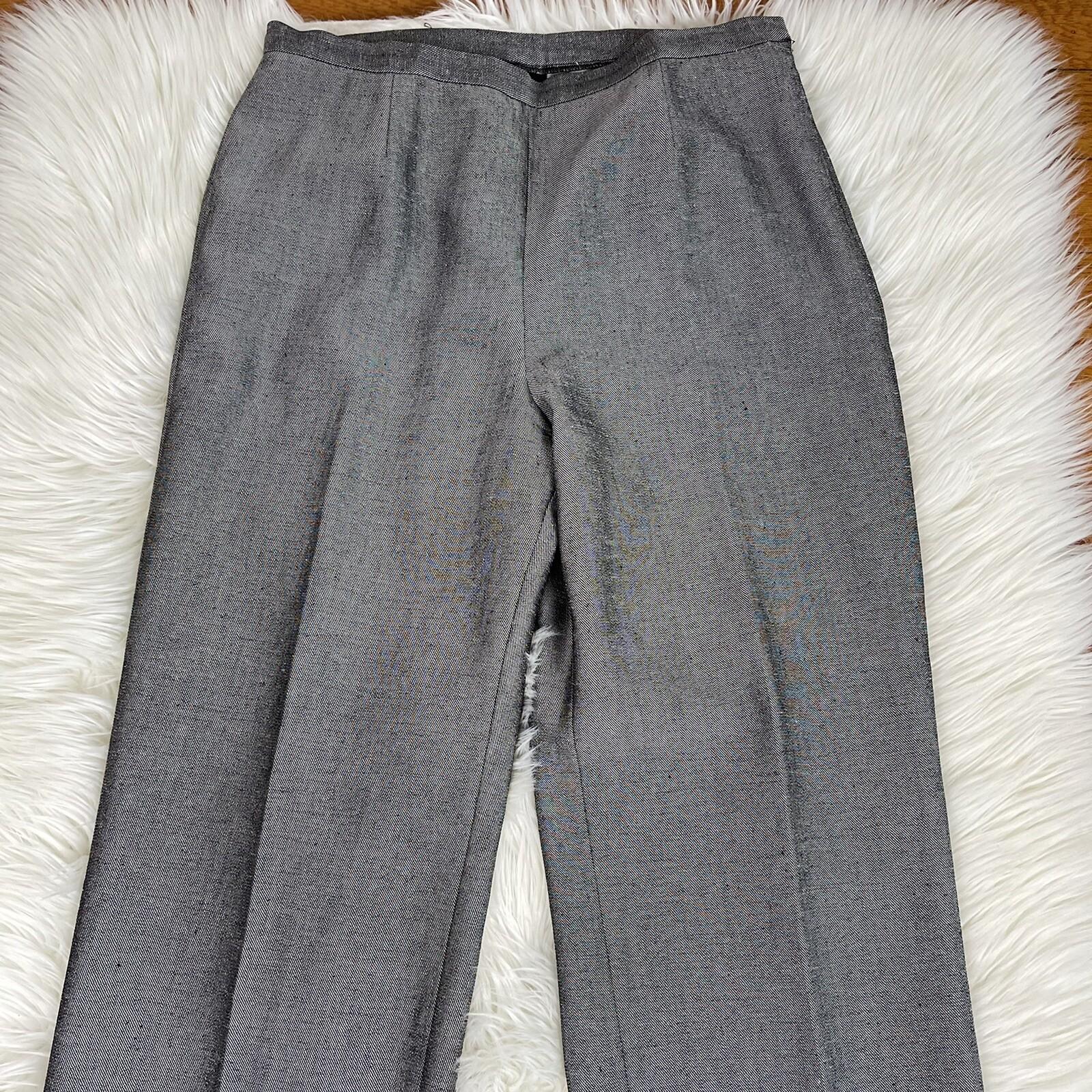 COLLECTIONS FOR LE SUIT 2PC Gray Polyester Lined Pant (Size 10) Suit (Size 12)