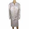 John Meyer Polyester Metallic Skirt Suit Size 24W Lilac Collarless 2PC Scallop