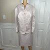 John Meyer Polyester Metallic Skirt Suit Size 24W Lilac Collarless 2PC Scallop