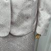 John Meyer Polyester Metallic Skirt Suit Size 24W Lilac Collarless 2PC Scallop