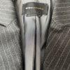BCBGMaxazria Wool Blazer Size L gray Striped Career Quiet Luxury Peak Collar