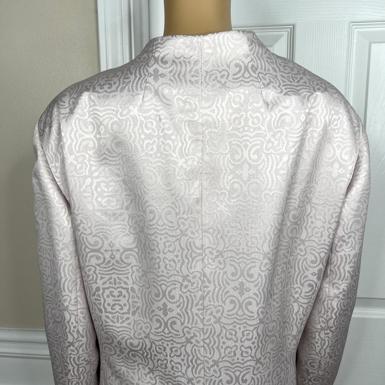 John Meyer Polyester Metallic Skirt Suit Size 24W Lilac Collarless 2PC Scallop